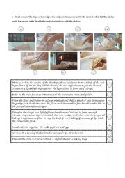 English Worksheet: Rich Scones recipe and activities  part 1