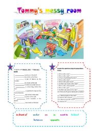 English Worksheet: Tommys messy room