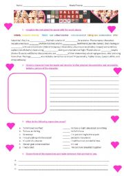 English Worksheet: VALENTINE`S DAY.  MOVIE. PART 1