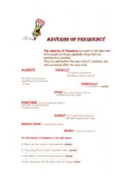 English worksheet: Adverbs of frequency