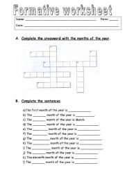 English Worksheet: Formative worksheet