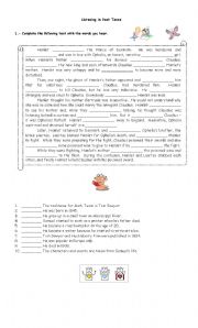 English Worksheet: Listening Past Tense 2