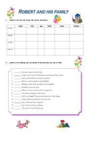 English Worksheet: Listening using the verb To be
