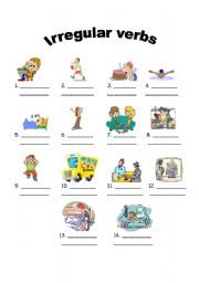 English Worksheet: 14 basic irregular verbs