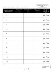 English Worksheet: Context Clues - Vocabulary Chart/ Graphic Organizer
