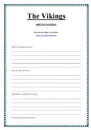 English worksheet: The Vikings