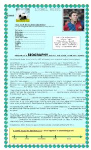 English Worksheet: A BIOGRAPHY: LIONEL MESSI