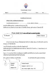 English worksheet: conditional sentences