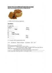 English worksheet: Bunny Chow (traditional South African dish)