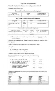 English Worksheet: pasr simple rules