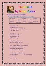 Listening: The Climb by Miley Cyrus (2 pages)