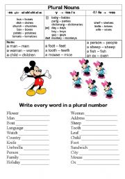 English Worksheet: Plural Nouns