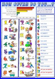 English Worksheet: How often do you...? (mingle activity)