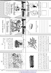 English Worksheet: Aesops Fables: The Horse and The Groom [ Mini-book ]