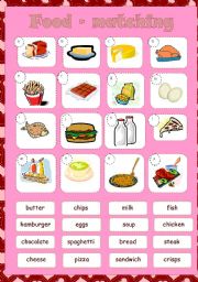 English Worksheet: FOOD - MATCHING