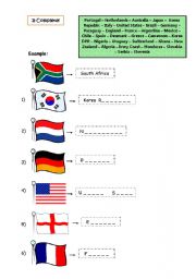 English Worksheet: Flags of the countries in the World Cup