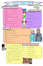 English Worksheet: To be - exercises
