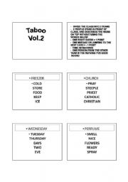 English Worksheet: Taboo Vol.2