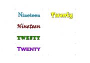 English worksheet: Spelling Numbers One to Twenty (card seven)