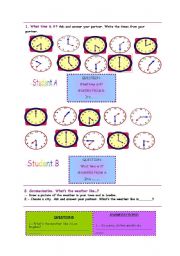 English Worksheet: What time is it?