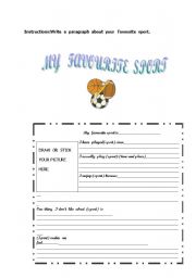 English worksheet:   favourite  sport