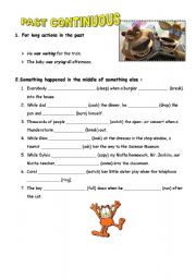 English Worksheet: past continuous