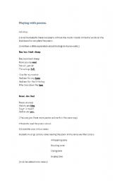 English worksheet: Playing with poems