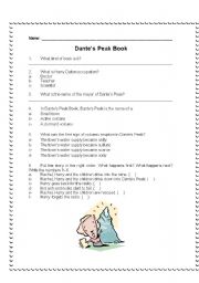 English worksheet: THE DANTES PEAK!