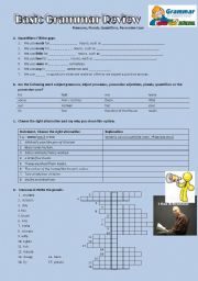 English Worksheet: Basic Grammar Review - Quiz (elementary - key included)