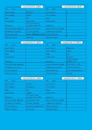 English worksheet: Personal Information questions- pair work