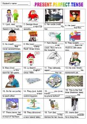 English Worksheet: PRESENT PERFECT TENSE 