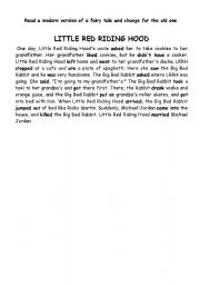 English worksheet: LITTLE RED RIDING HOOD