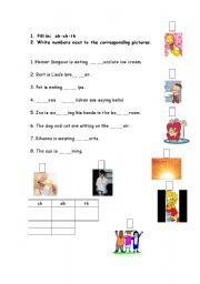 English worksheet: ch-sh-th: practice