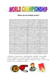 English Worksheet: World Championship - Where are the football words?