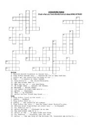 English Worksheet: King Arthur crossword puzzle