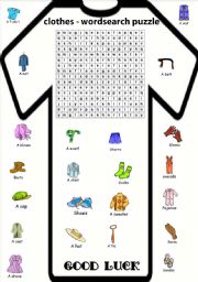 English Worksheet: clothes