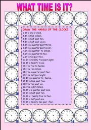 English Worksheet: telling the time