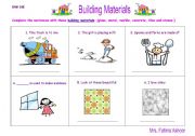 English worksheet: building materials