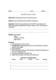 English Worksheet: Give Mr. Lincoln a Drink: Volume Lab