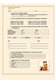 English Worksheet: adverbs of frequency test