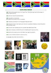 English Worksheet: South Africa Timeline