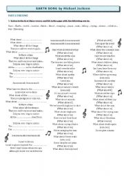 English Worksheet: earth song