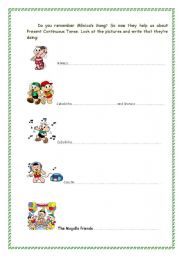 English Worksheet: What are they doing?