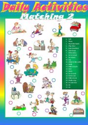 English Worksheet: Daily activities Matching 2