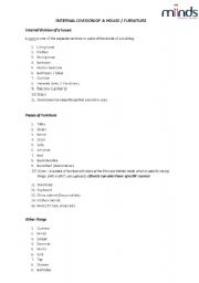 English worksheet: Internal parts of the house - Author Laude ( MINDS - Manaus )