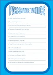 English Worksheet: Passive voice