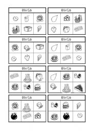 English Worksheet: Food bingo