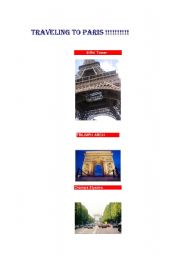 English worksheet: TRAVELING TO PARIS!!!