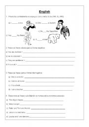 English Worksheet: Verb to be