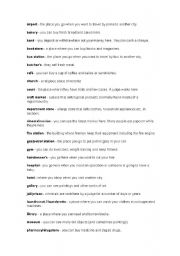 English Worksheet: places in the city